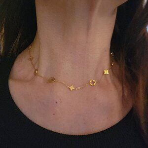 NWT gold plated Four leaf clover necklace designer inspired